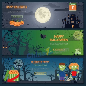 万圣节主题横幅模板设计